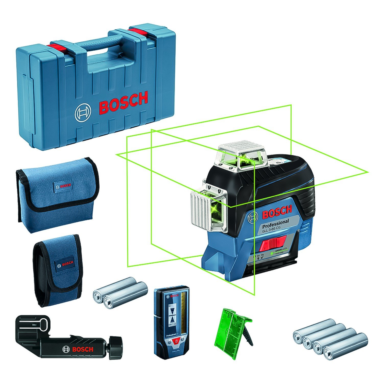 GLL 3-80 CG Nivel Laser Verde Bosch 12 lineas Bluetooth + Receptor