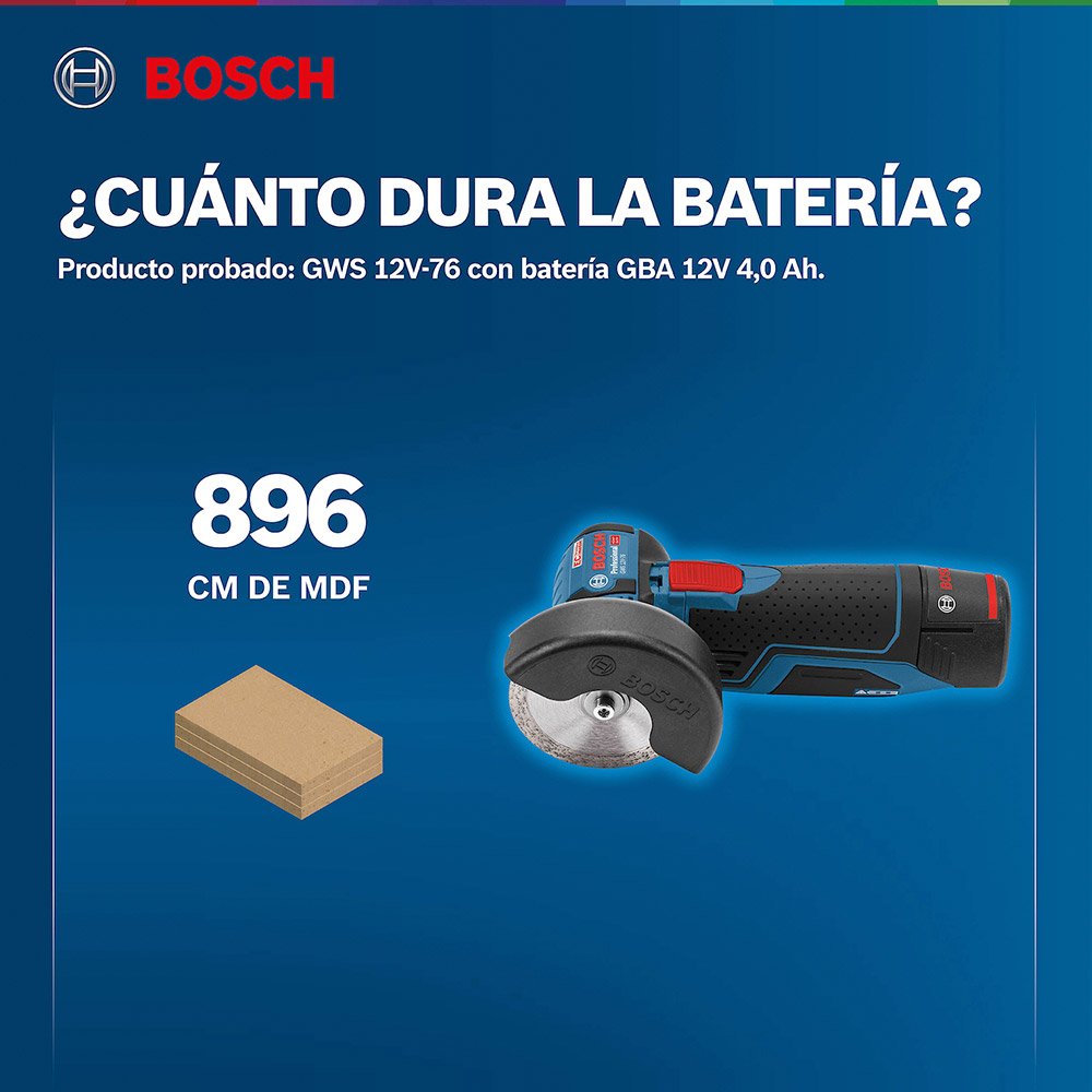 Miniamoladora angular batería Bosch GWS 12 V-76 76 mm 12 V