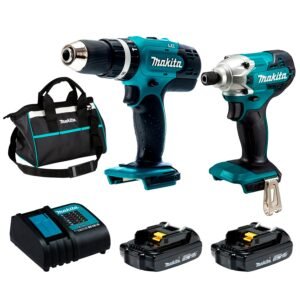 DLX2336SYX Combo Makita 18V LXT Taladro Atornillador Percutor 1/2" + Atornillador de Impacto 1/4" 2 Bat x 1.5Ah + Maleta Lona